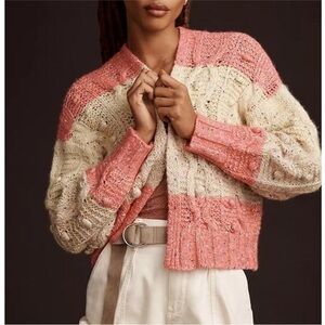 NWT Anthropologie Ombre Spun Metallic Bobble Open Front Cardigan
